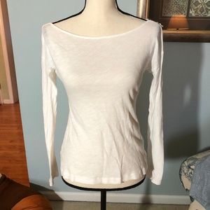 LOFT boat neck Shirt with Zipper Shoulder